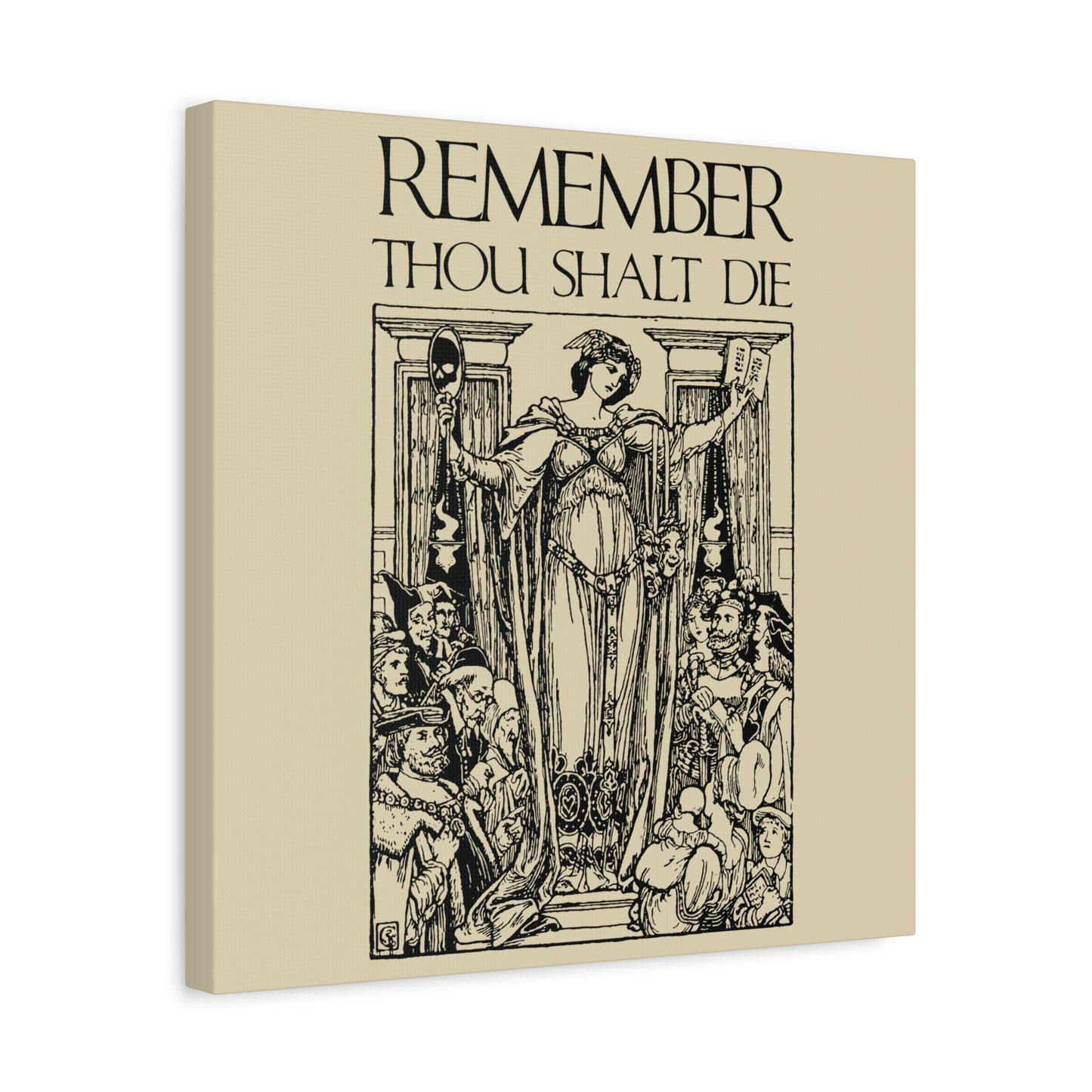 Remember You Will Die Shakespearean Design | Memento Mori | Classic Woodcut Illustration Aesthetic | Christian Wall Art