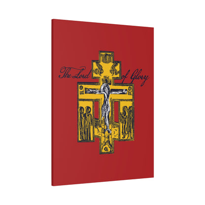 The Lord of Glory | Russian Golgotha Crucifix IconoGraphic (Red BG) | 1 Corinthians 2:8 | Orthodox Christian Canvas Art