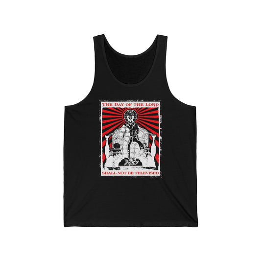 The Day of the Lord Shall Not Be Televised | Jesus Christ Enthroned Iconographic | Second Coming | Revelation | Orthodox Christian Jersey Tank Top