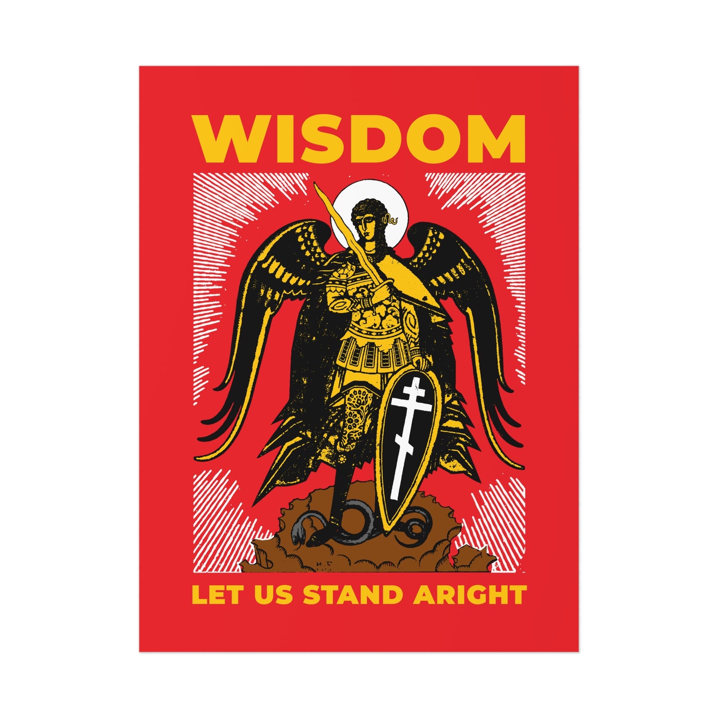 Wisdom: Let Us Stand Aright (Archangel Michael) No.1 | Orthodox Christian Art Poster