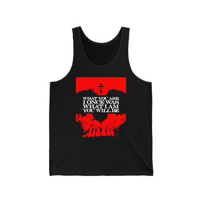 What You Are, I Once Was. What I Am, You Will Be | Memento Mori | Red Skull Remembrance of Death | Orthodox Christian Jersey Tank Top