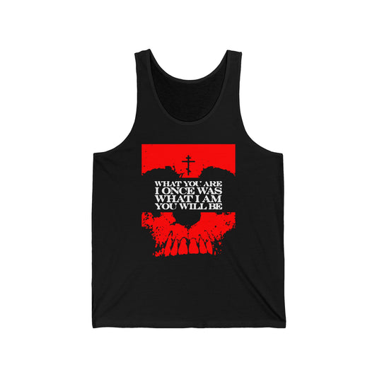 What You Are, I Once Was. What I Am, You Will Be | Memento Mori | Red Skull Remembrance of Death | Orthodox Christian Jersey Tank Top