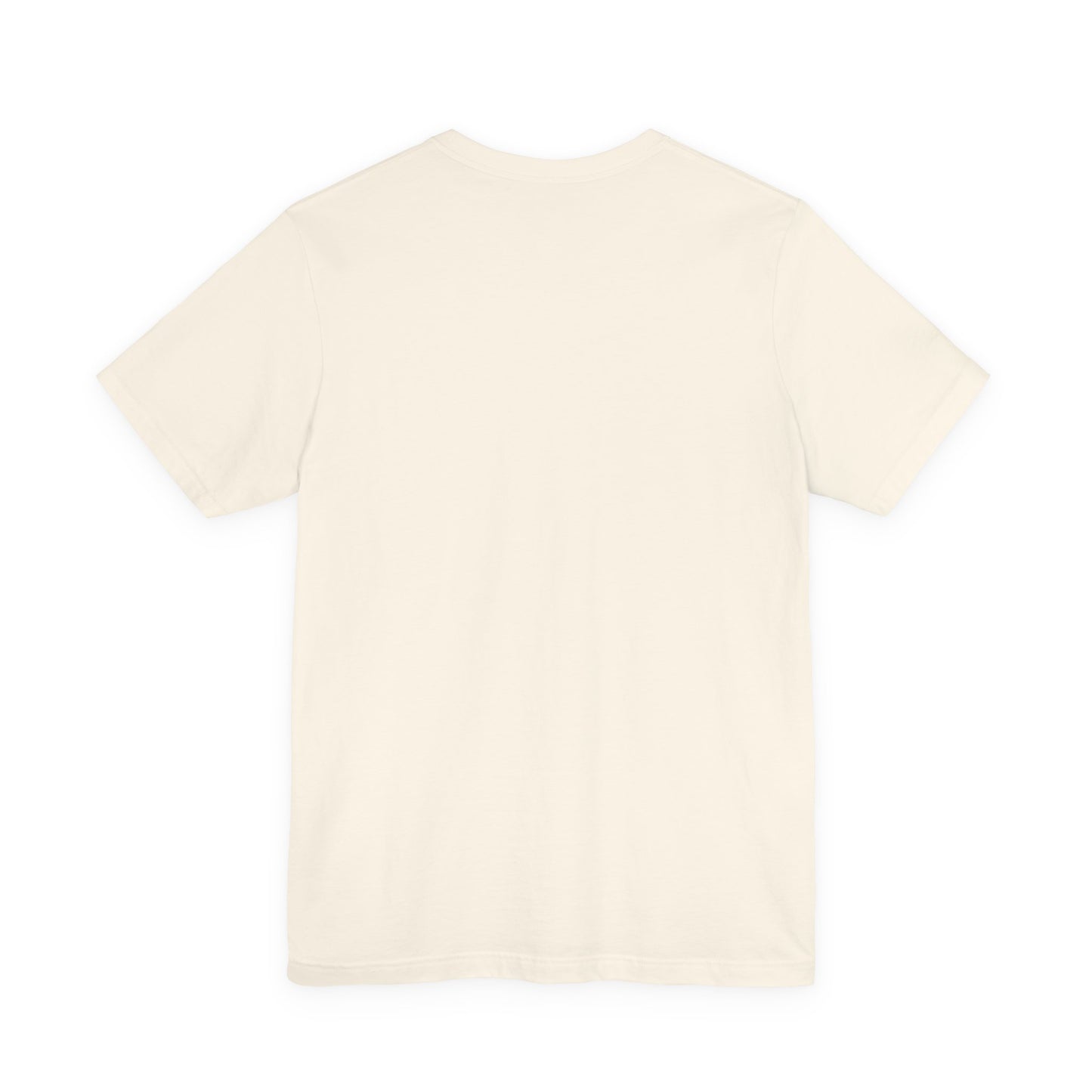 A plain white short-sleeve “Those Who Mourn Over Their Sins” unisex tee, shown from the back against a clean white background—offering a simple canvas that echoes the gentle quiet of St John Climacus’s reflections on mourning and the soul’s tenderness, inspired by Orthodox Christian tradition.