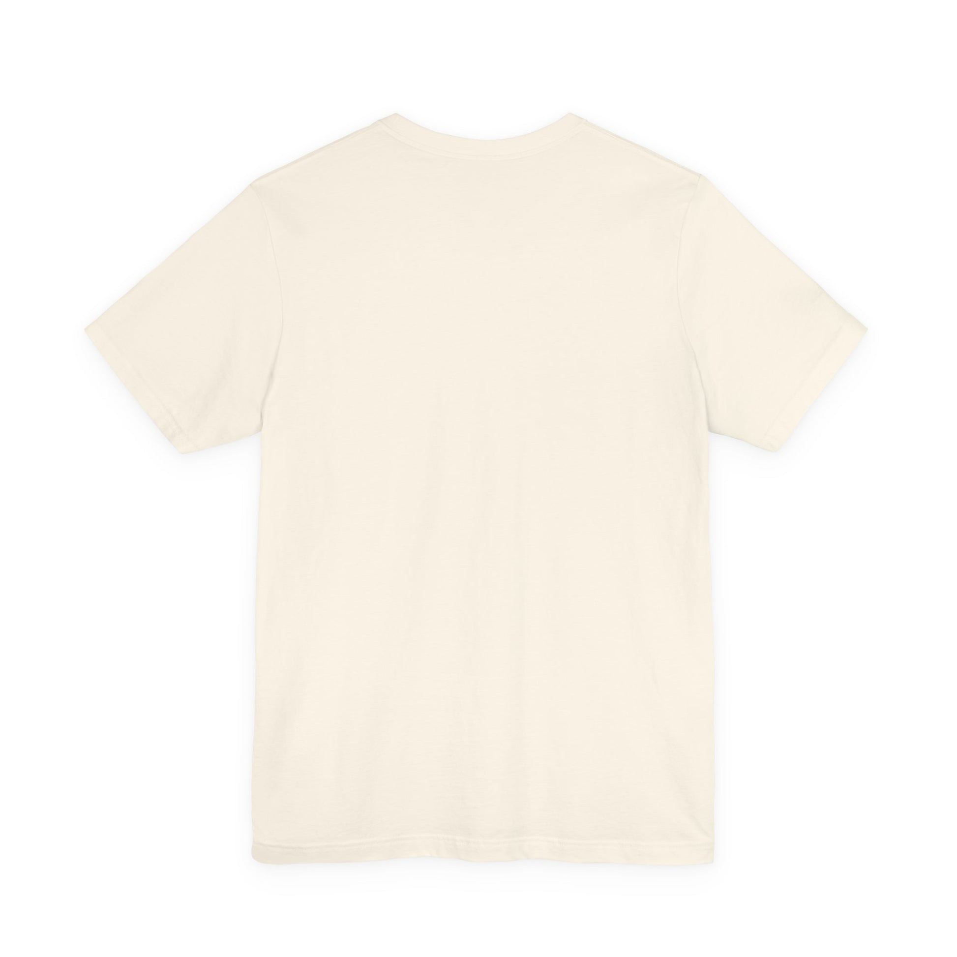 A plain white short-sleeve “Those Who Mourn Over Their Sins” unisex tee, shown from the back against a clean white background—offering a simple canvas that echoes the gentle quiet of St John Climacus’s reflections on mourning and the soul’s tenderness, inspired by Orthodox Christian tradition.