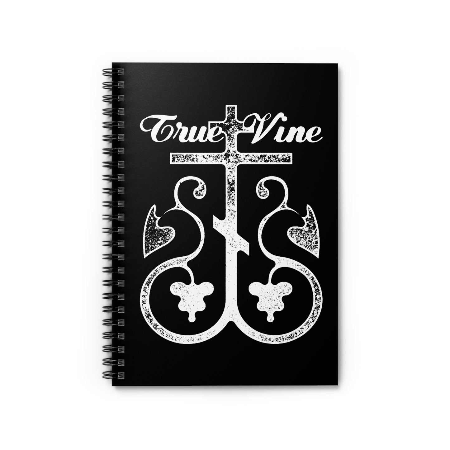 I Am the True Vine (John 15, Ezekiel 15) | Orthodox Cross with Grape Vine | Photocopy Effect | Orthodox Christian Spiral Notebook