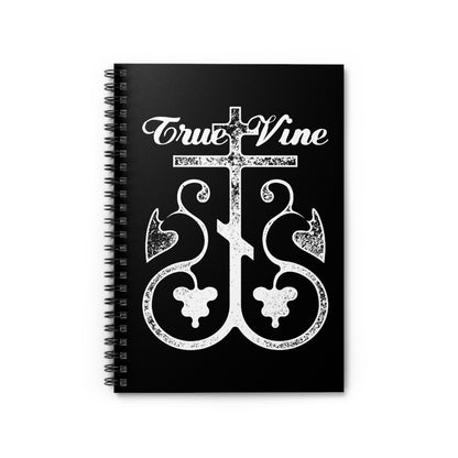 I Am the True Vine (John 15, Ezekiel 15) | Orthodox Cross with Grape Vine | Photocopy Effect | Orthodox Christian Spiral Notebook