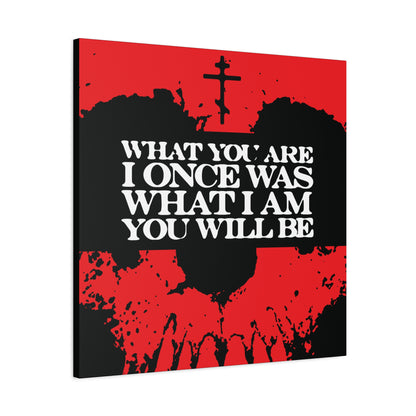 What You Are, I Once Was. What I Am, You Will Be | Memento Mori | Red Skull Remembrance of Death | Orthodox Christian Canvas Art