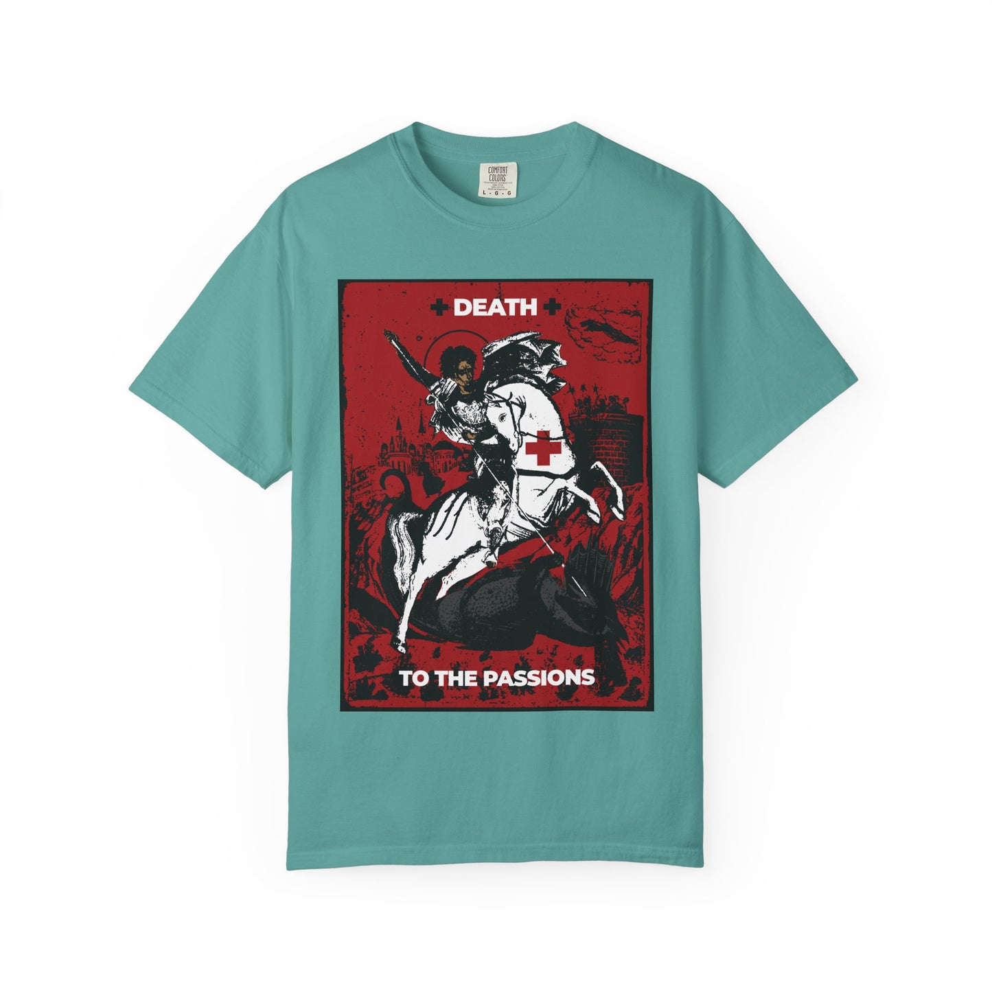 St George Slaying the Dragon | Death to the Passions | Unseen Warfare | Ascetic Orthodox Christianity | Heavyweight Cotton Unisex T-Shirt