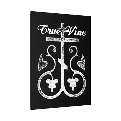 I Am the True Vine (John 15, Ezekiel 15) | Orthodox Cross with Grape Vine | Photocopy Effect | Orthodox Christian Canvas Wall Art