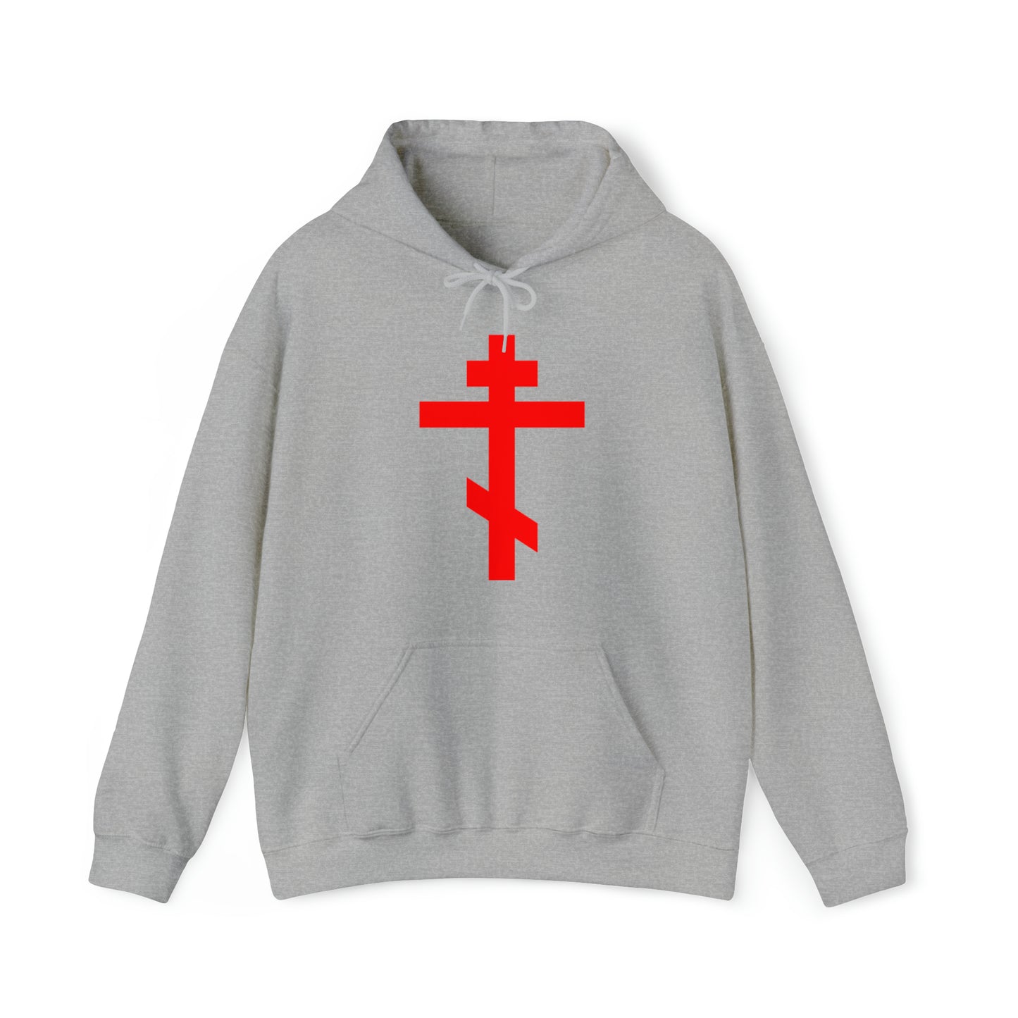 Simple Orthodox Cross (Red) No. 1 | Orthodox Christian Hoodie / Hooded Sweatshirt