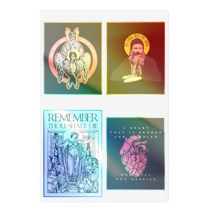 Bestseller Orthodox Sticker Mix No. 4: spiritual art stickers with gradients, cross & inspiring messages.