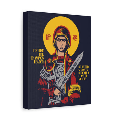 To Thee the Champion Leader | Mother of God | Theotokos with Sword IconoGraphic | Orthodox Christian Canvas Art