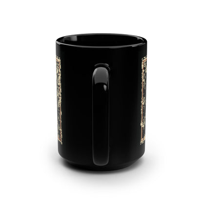 The Last Enemy That Shall Be Destroyed is Death (1 Cor 15:26) | Earthtone Skull and Floral Design | Resurrection | Orthodox Christian 15oz Black Mug