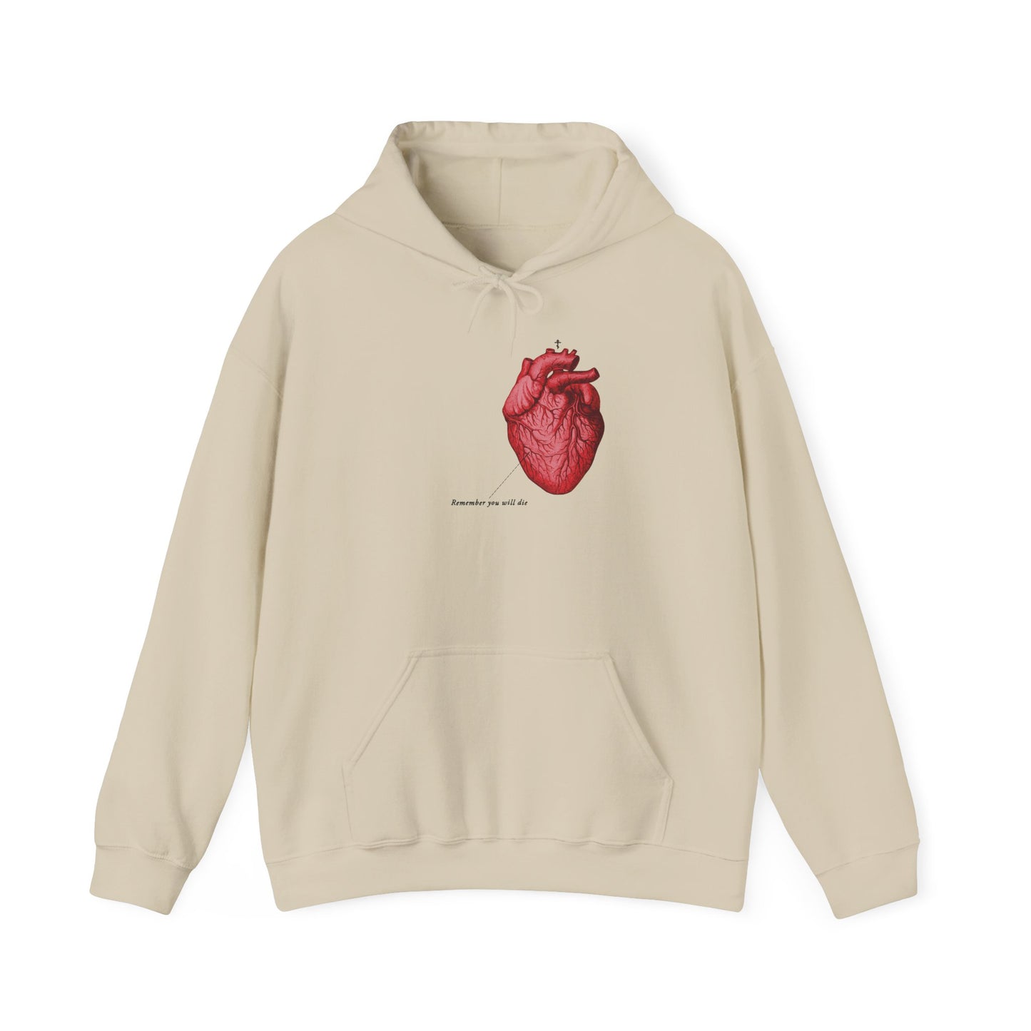 Remember You Will Die | Retro Medical Textbook Heart | Orthodox Cross | Memento Mori | It's Later Than You Think | Orthodox Christian Hoodie