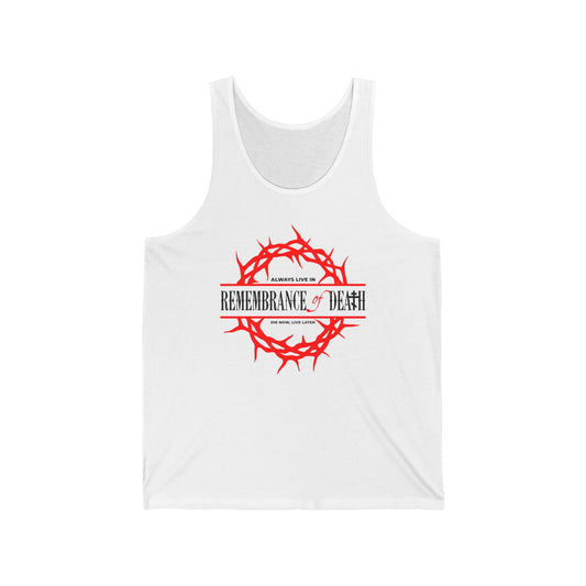Always Live in Remembrance of Death No. 1 | Orthodox Christian Jersey Tank Top / Sleeveless Shirt