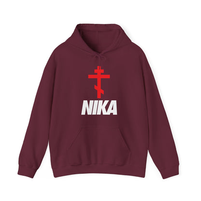 NIKA Red Orthodox Cross | Orthodox Christian Hoodie / Hooded Sweatshirt