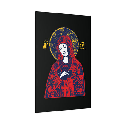 Joy of All Joys Tenderness Theotokos Iconographic Based on Traditional Orthodox Iconography | Red Design | Orthodox Christian Canvas Art