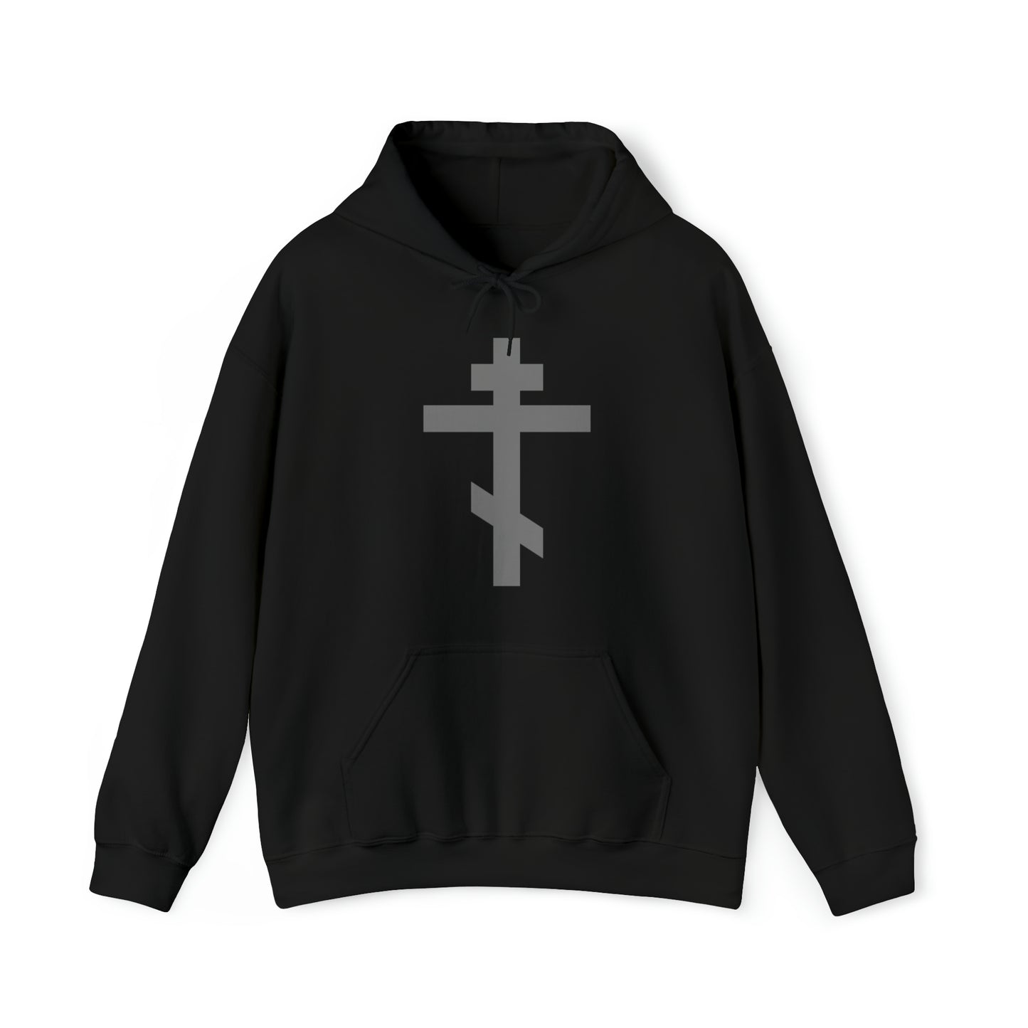 Simple Orthodox Cross (Light Gray) No. 1 | Orthodox Christian Hoodie / Hooded Sweatshirt