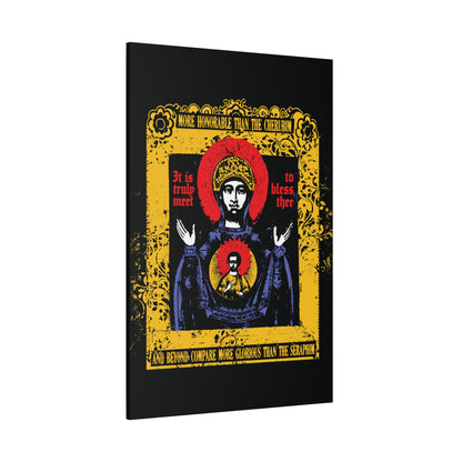 It is Truly Meet To Bless Thee Iconographic | Axion Estin Hymn to the Mother of God Theotokos | Orthodox Christian Canvas Art