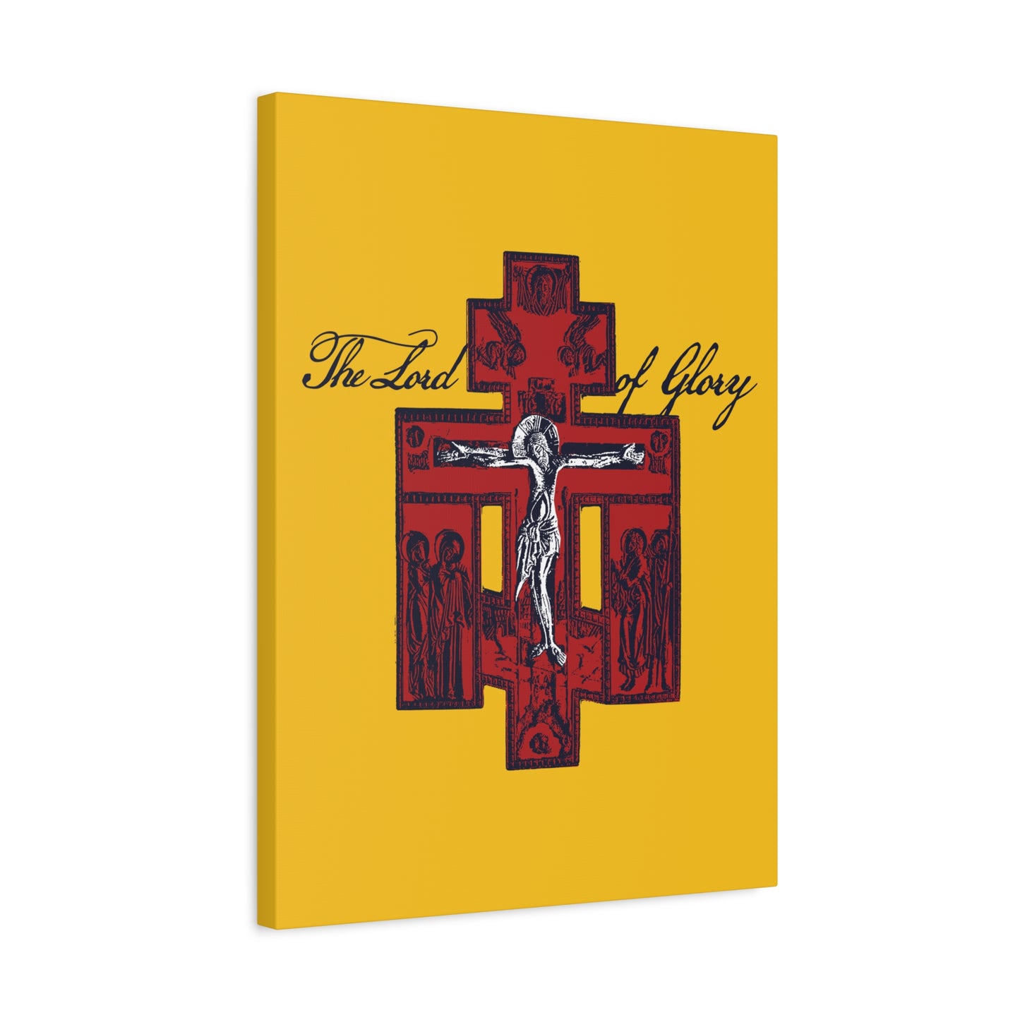 The Lord of Glory | Russian Golgotha Crucifix IconoGraphic (Gold BG) | 1 Corinthians 2:8 | Orthodox Christian Canvas Art
