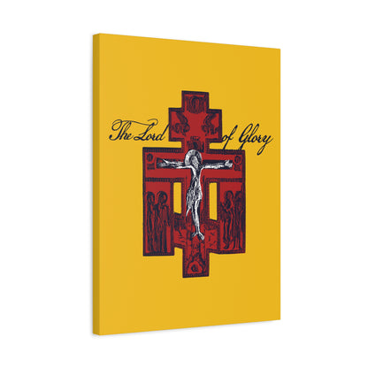 The Lord of Glory | Russian Golgotha Crucifix IconoGraphic (Gold BG) | 1 Corinthians 2:8 | Orthodox Christian Canvas Art