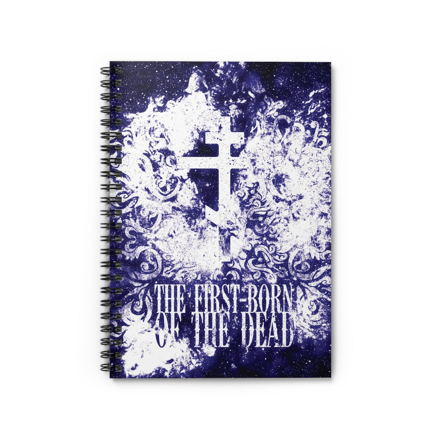 The First-Born of the Dead | Glowing White & Blue Textured Cosmic Orthodox Cross | Resurrection & Apocalypse | Orthodox Spiral Notebook