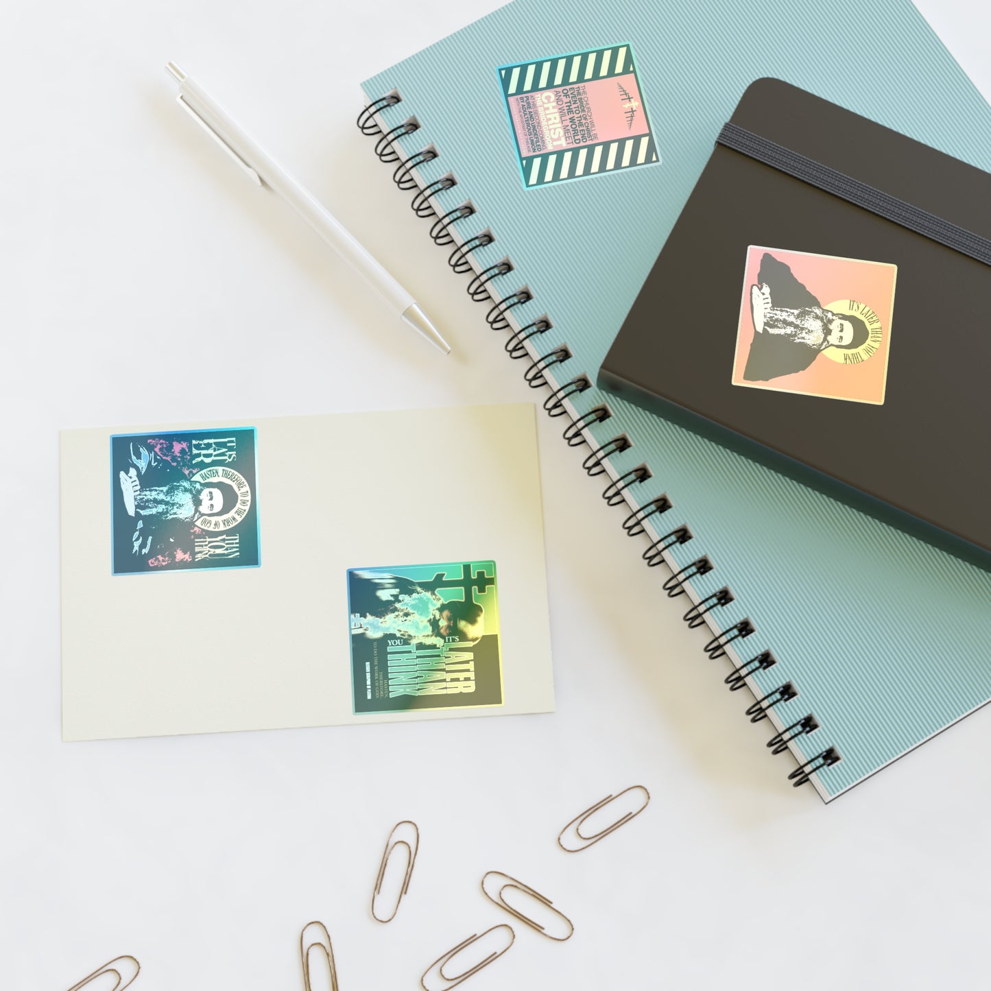 Fr Seraphim Rose 4x4 Sticker Sheet No. 1 | It's Later Than You Think | Modern Saint Graphic Decor | Apocalyptic | Orthodox Christian Stickers