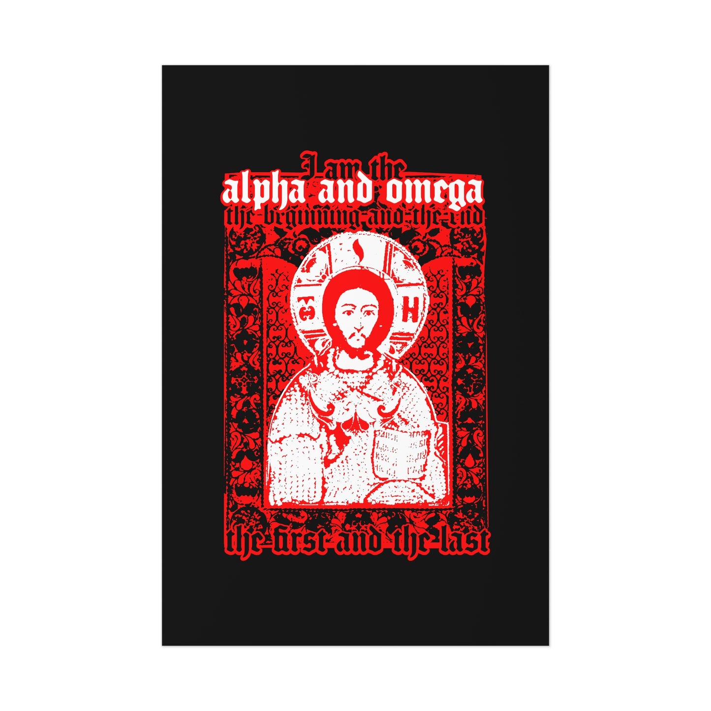 Christ Pantocrator IconoGraphik No. 2 (Alpha and Omega) | Orthodox Christian Art Poster