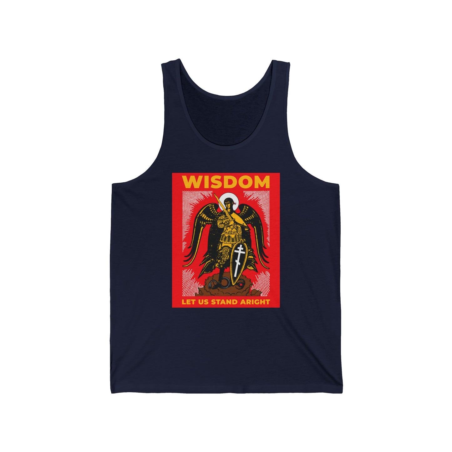 Wisdom: Let Us Stand Aright (Archangel Michael) No.1 | Orthodox Christian Jersey Tank Top / Sleeveless Shirt