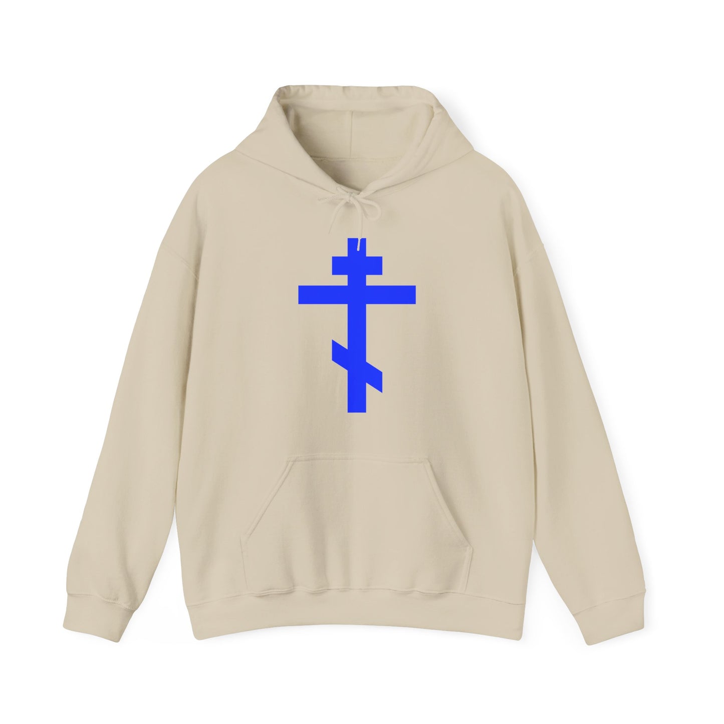 Royal Blue Orthodox Tribar Cross | Preserve Thy People By Thy Cross, O Lord | Christ is King | Christian Streetwear Hoodie