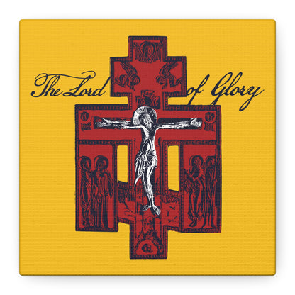 The Lord of Glory | Russian Golgotha Crucifix IconoGraphic (Gold BG) | 1 Corinthians 2:8 | Orthodox Christian Canvas Art