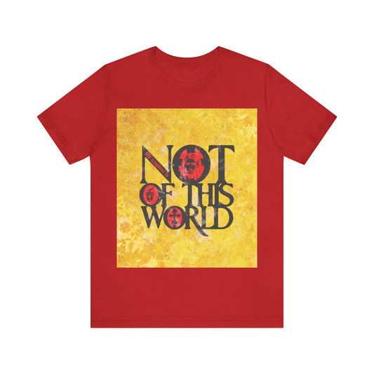 My Kingdom is Not of This World (John 18:36) | Bold Red, Yellow & Black Textured Design with Icon Motifs | Orthodox Christian T-Shirt