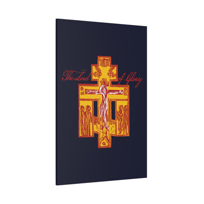 The Lord of Glory | Russian Golgotha Crucifix IconoGraphic (Blue BG) | 1 Corinthians 2:8 | Orthodox Christian Canvas Art