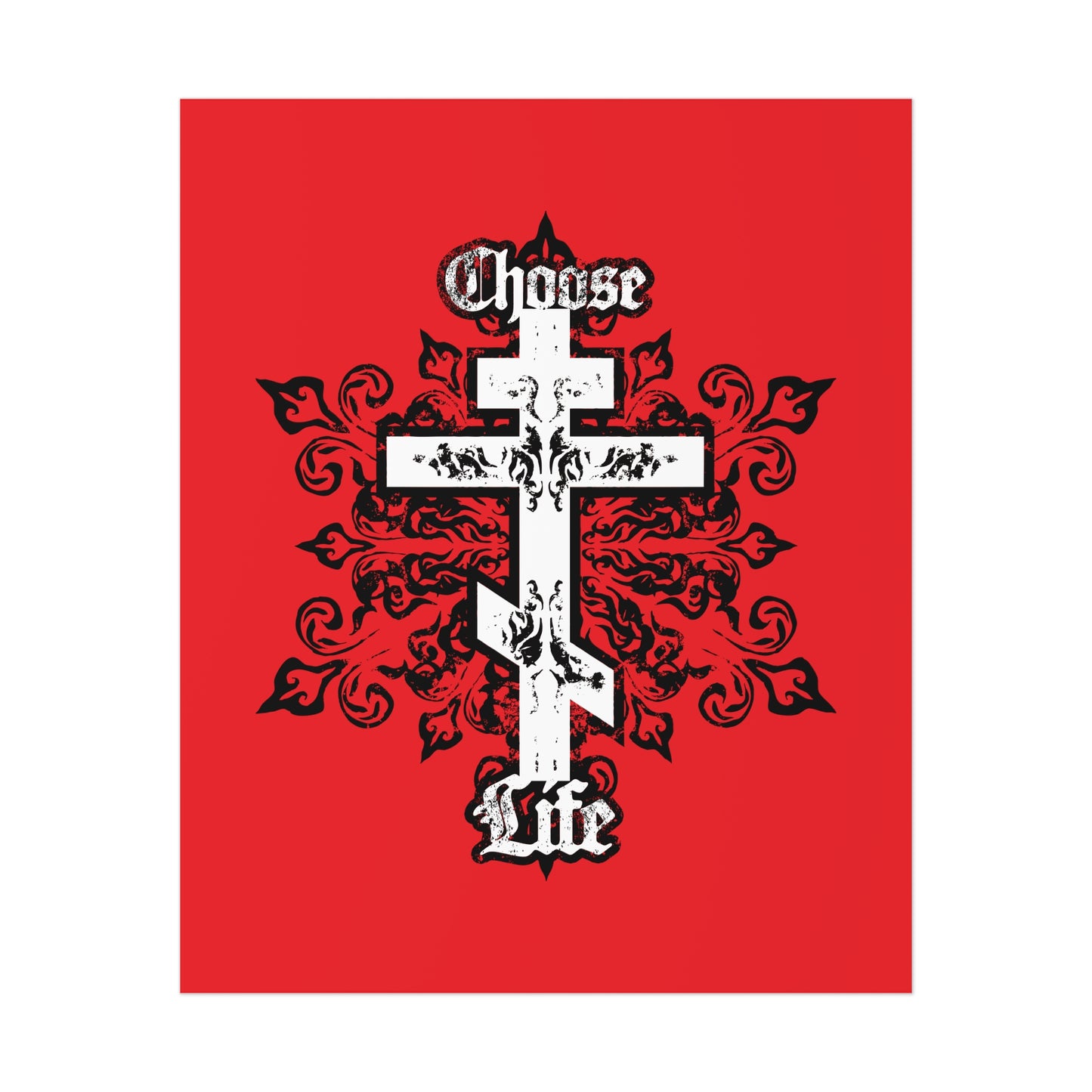 Choose Life No. 1B (Tri-Bar Cross) | Orthodox Christian Art Poster