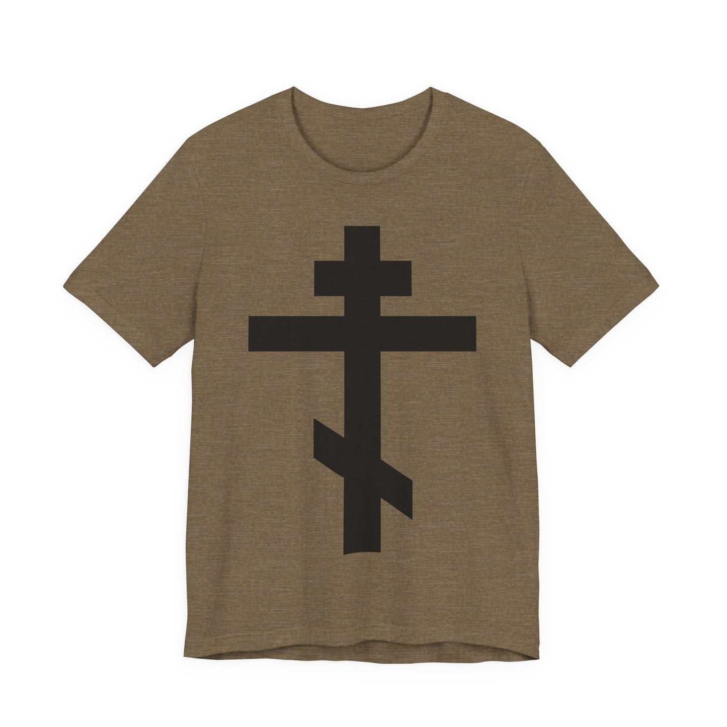 Black Orthodox Cross | May I Never Boast Except in the Cross of Our Lord Jesus Christ (Gal 6:14) | Christian Unisex Cotton Tee