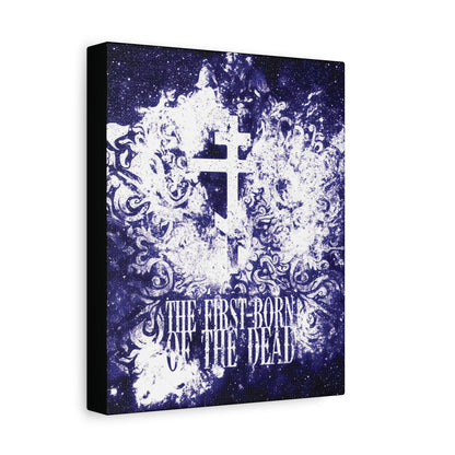 The First-Born of the Dead | Glowing White & Blue Textured Cosmic Orthodox Cross | Resurrection & Apocalypse | Christian Canvas Art