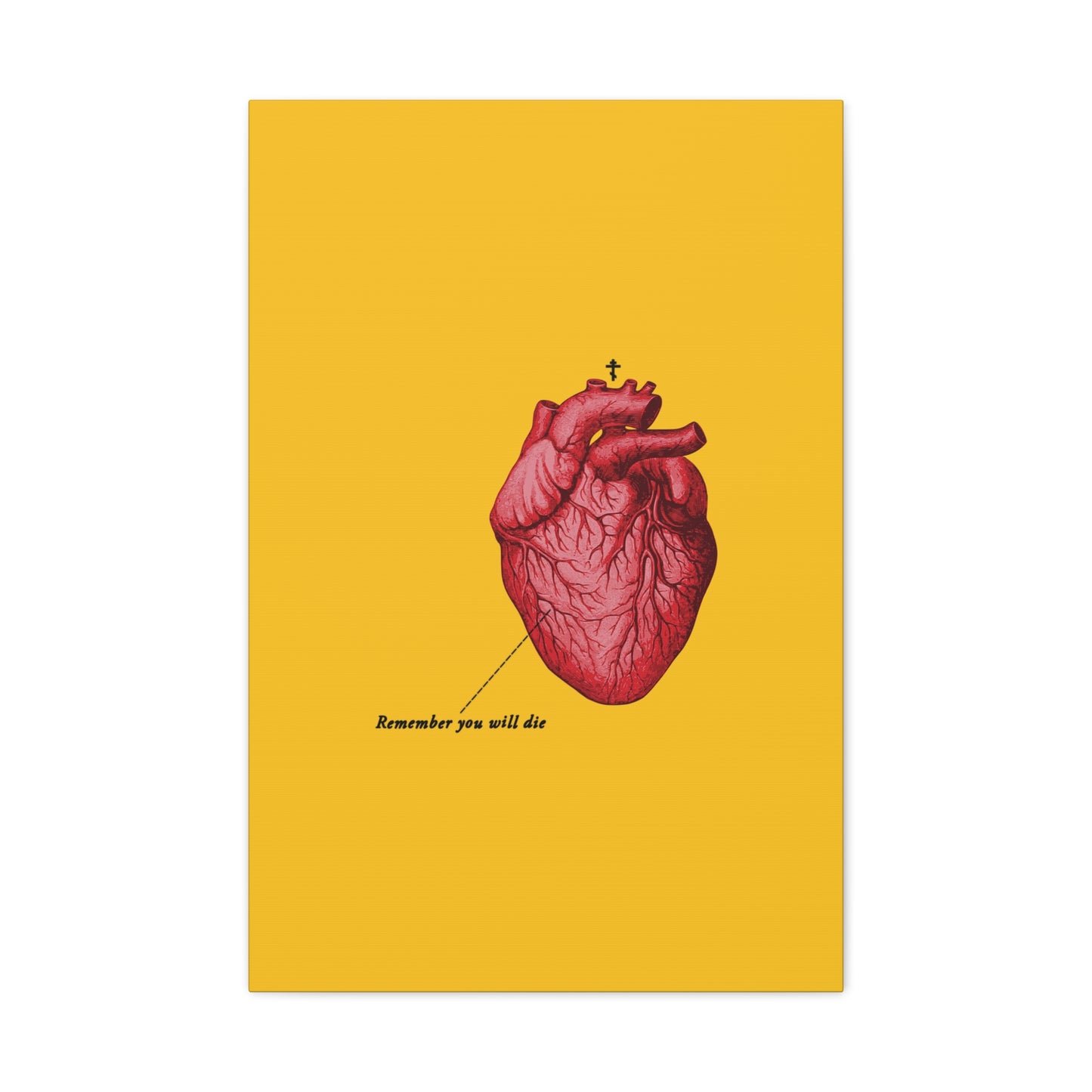 Remember You Will Die Retro Medical Textbook Heart Design | Orthodox Christian Canvas Art