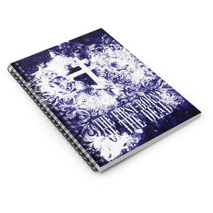The First-Born of the Dead | Glowing White & Blue Textured Cosmic Orthodox Cross | Resurrection & Apocalypse | Orthodox Spiral Notebook