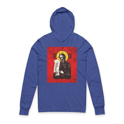 Prophet Ezekiel IconoGraphic | Textured, High Contrast Bright Red and Yellow Design | Old Testament | Orthodox Long Sleeve Hooded Shirt