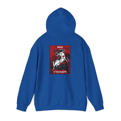 St George Slaying the Dragon | Cross on Front Left Breast | Death to the Passions | Ascetic Orthodox Christianity | Double-Sided Unisex Hoodie