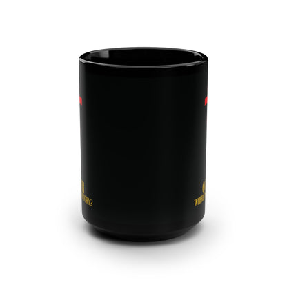 O Death Where is Thy Victory? (1 Corinthians 15:55) | Cross Stabbing Skull | Yellow Text | Orthodox Christian 15oz Black Mug
