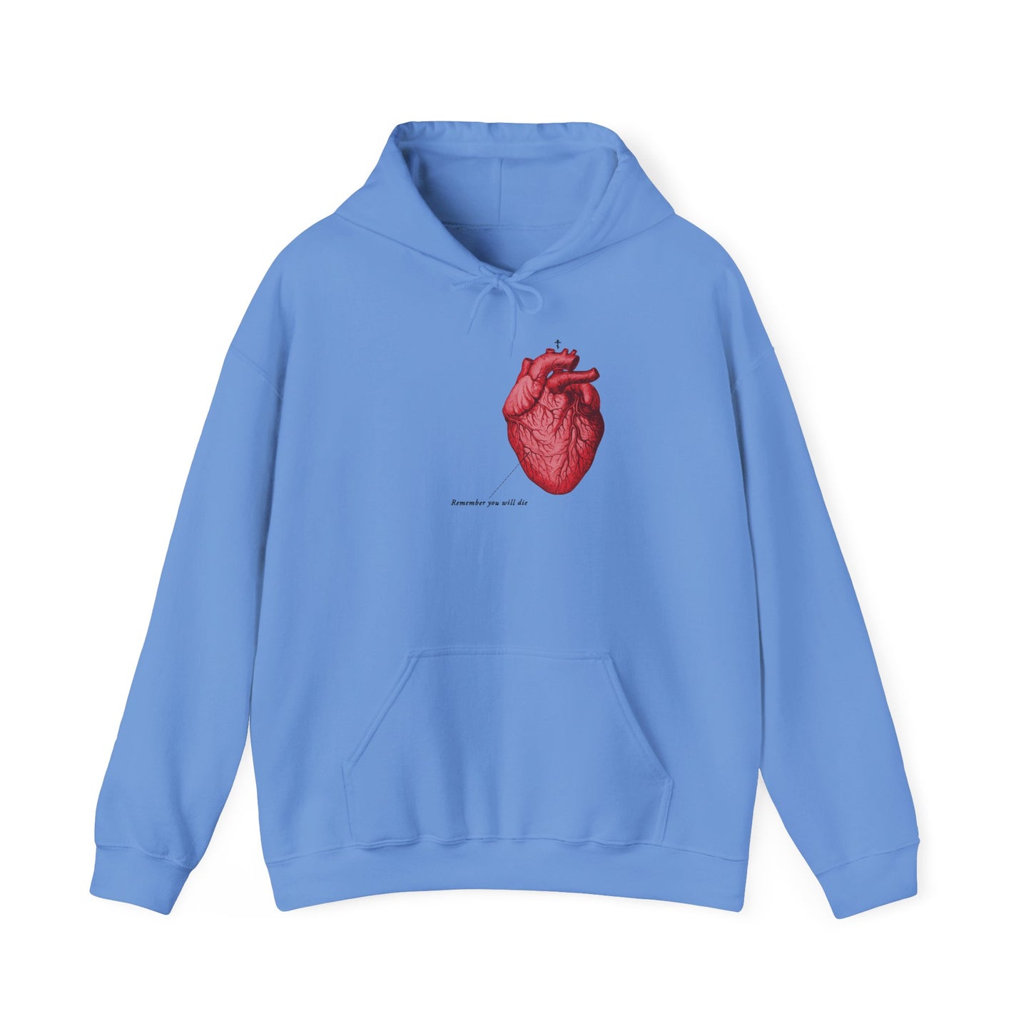 Remember You Will Die | Retro Medical Textbook Heart | Orthodox Cross | Memento Mori | It's Later Than You Think | Orthodox Christian Hoodie