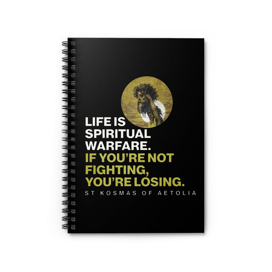 Life is Spiritual Warfare | St Kosmas of Aetolia | Gustave Dore | David & Goliath | Unseen Warfare | Orthodox Spiral Notebook