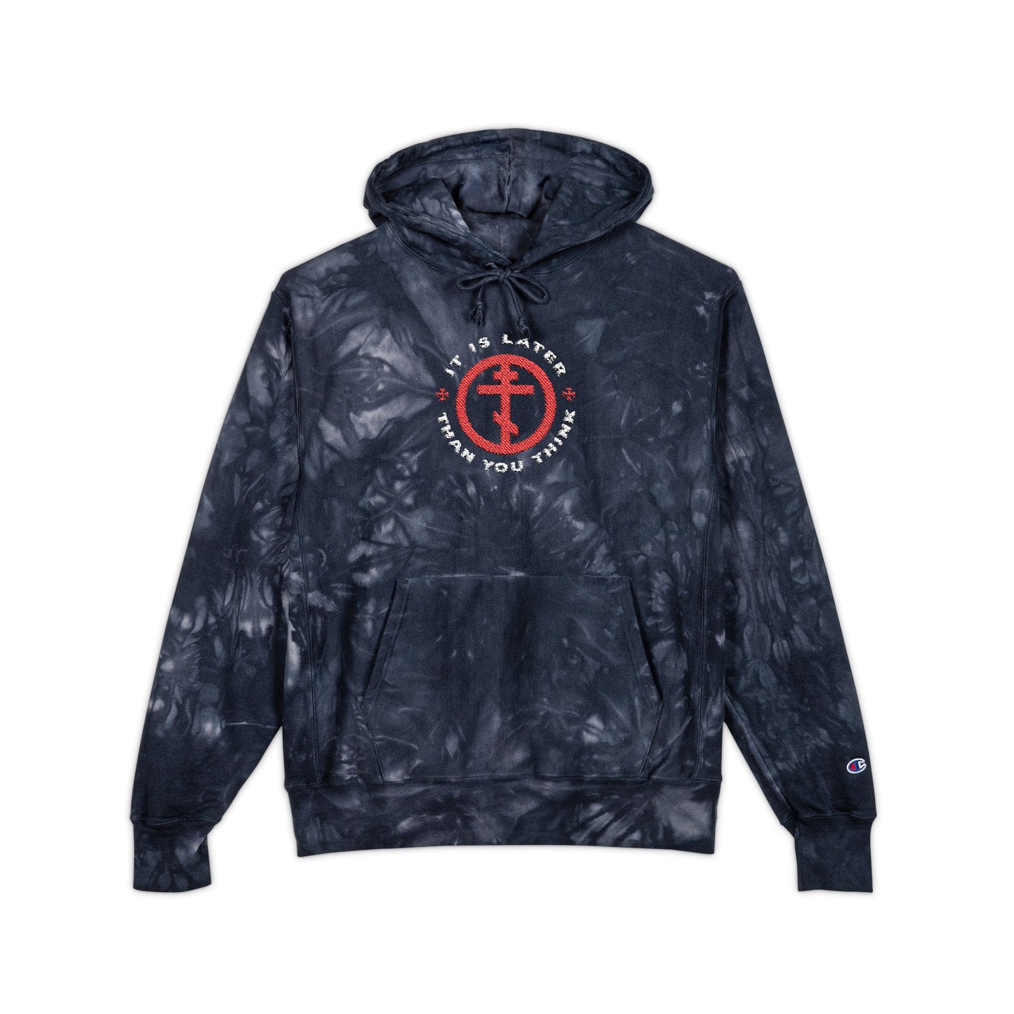 It Is Later Than You Think w/ Red Orthodox Cross | Fr Seraphim Rose | Tie-Dye Embroidered Heavy Hoodie | Orthodox Christian Premium Streetwear