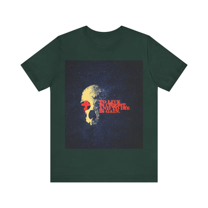 To Live is Christ and to Die is Gain | Phil 1:21 | Retro Texture | Glowing Letters and Cross with Skull | Orthodox Christian T-Shirt