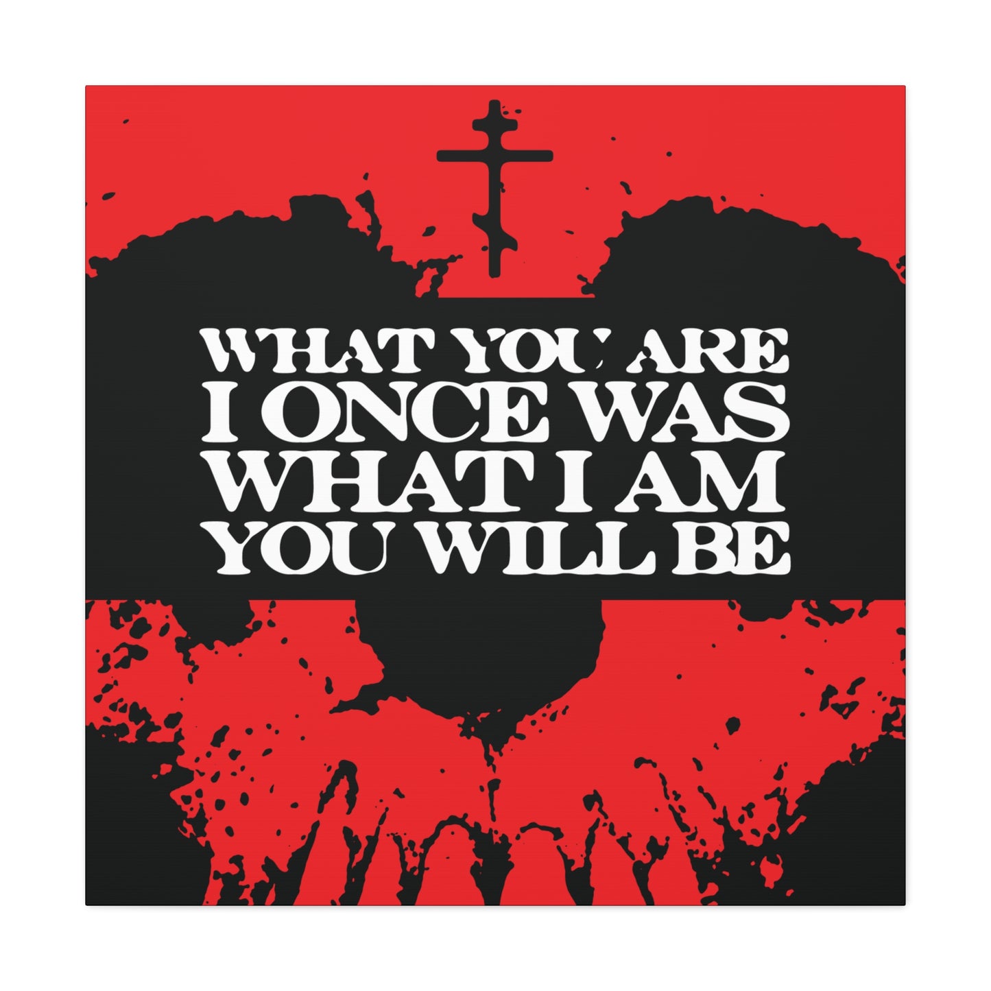 What You Are, I Once Was. What I Am, You Will Be | Memento Mori | Red Skull Remembrance of Death | Orthodox Christian Canvas Art