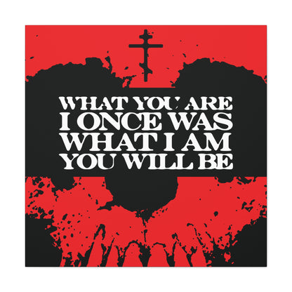 What You Are, I Once Was. What I Am, You Will Be | Memento Mori | Red Skull Remembrance of Death | Orthodox Christian Canvas Art