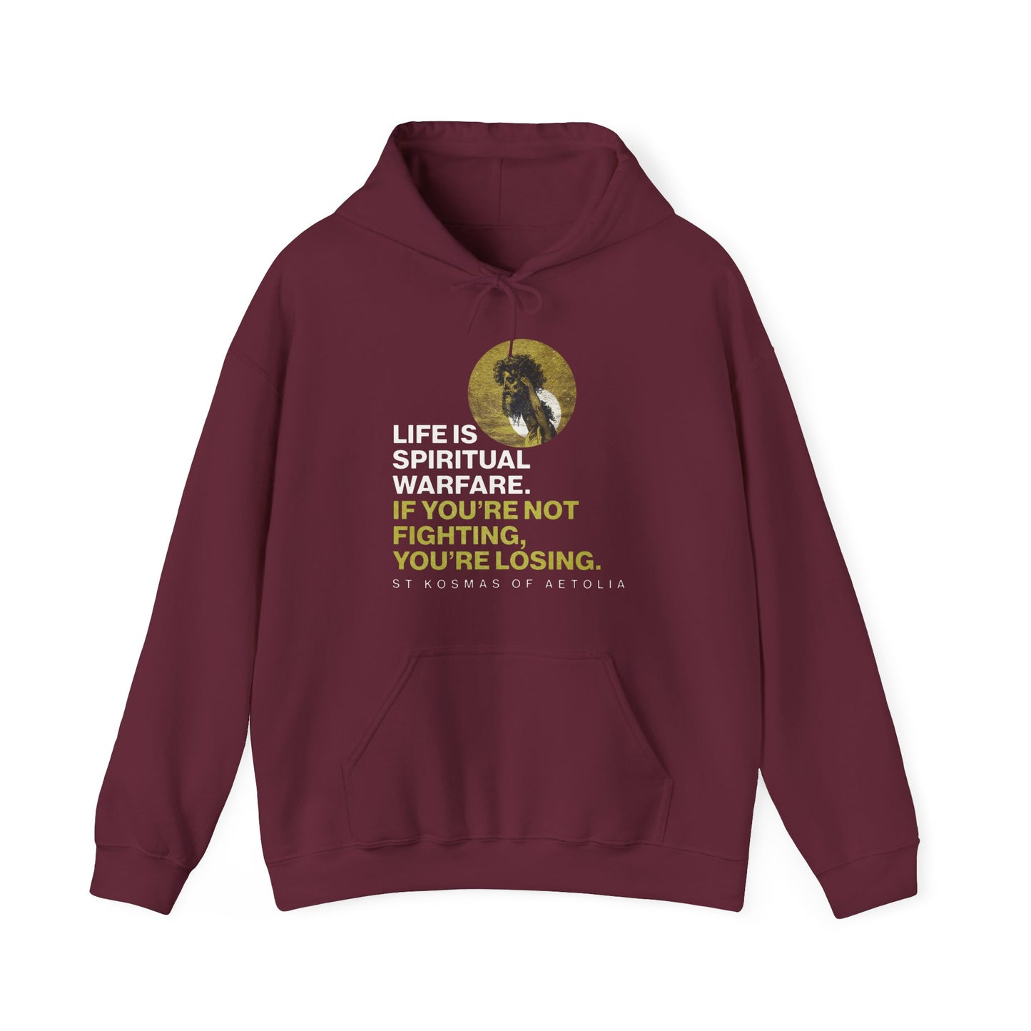 Life is Spiritual Warfare | St Kosmas of Aetolia | Gustave Dore | David & Goliath | Unseen Warfare | Orthodox Christian Hoodie