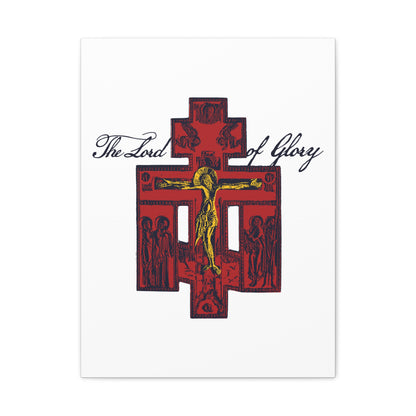 The Lord of Glory | Russian Golgotha Crucifix IconoGraphic (White BG) | 1 Corinthians 2:8 | Orthodox Christian Canvas Art