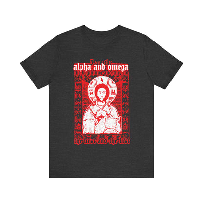 Christ Pantocrator IconoGraphik No. 2 (Alpha and Omega) | Orthodox Christian T-Shirt